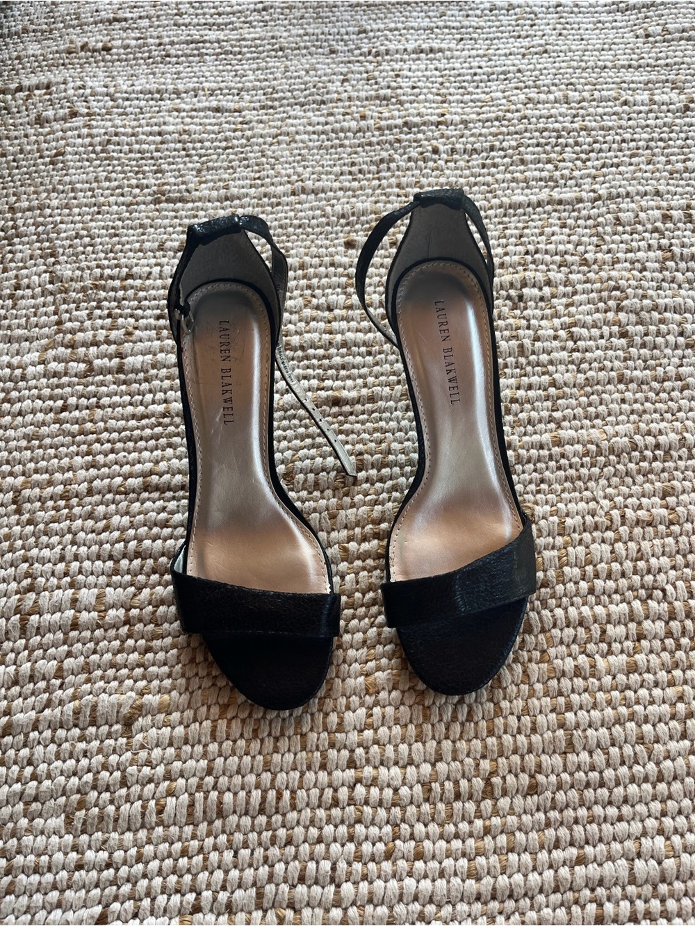 Black Ankle-Strap Evening Sandals